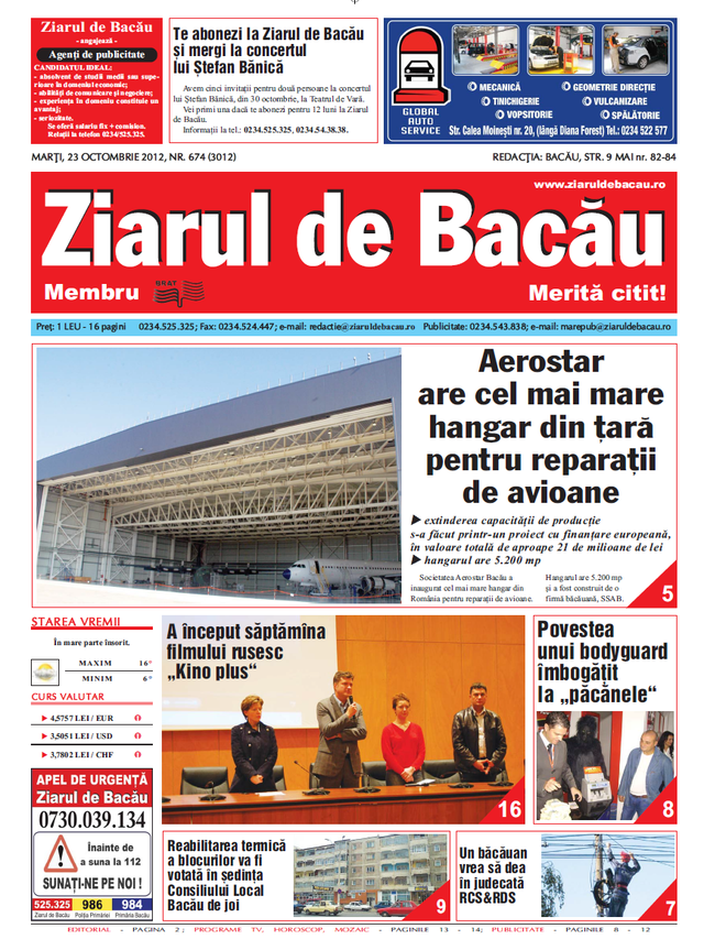 ziarul de bacau 23.10.2012