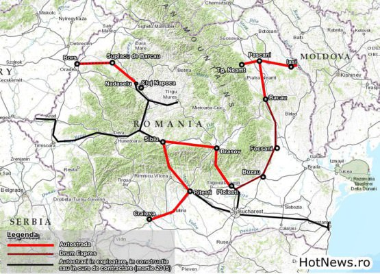 Harta - autostrăzi și drumuri expres prioritare până în 2020 (hotnews.ro)