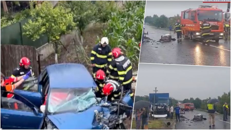 șofer de camion din Bacău implicat, un bărbat luptă pentru viață după coliziunea frontală fatală