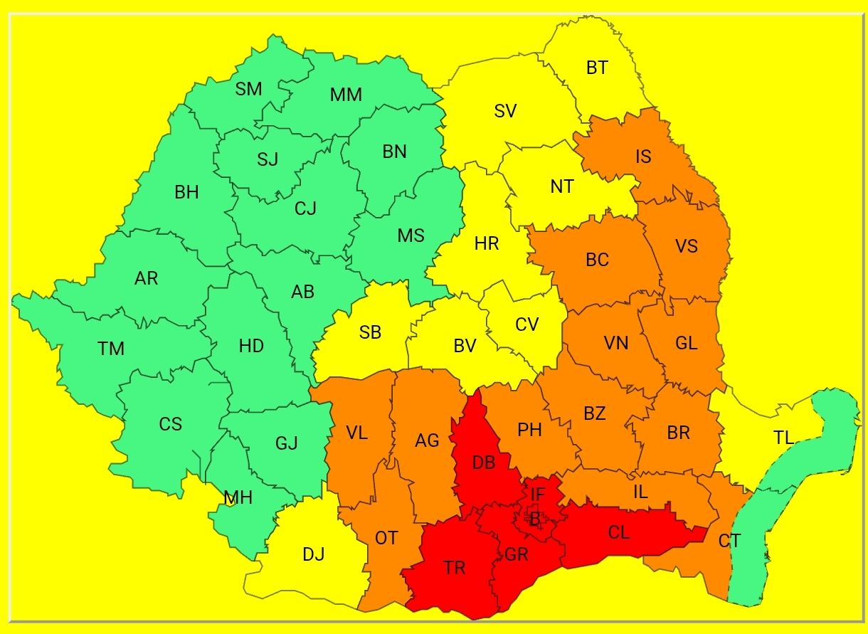 disconfort termic și temperaturi extreme duminică și luni